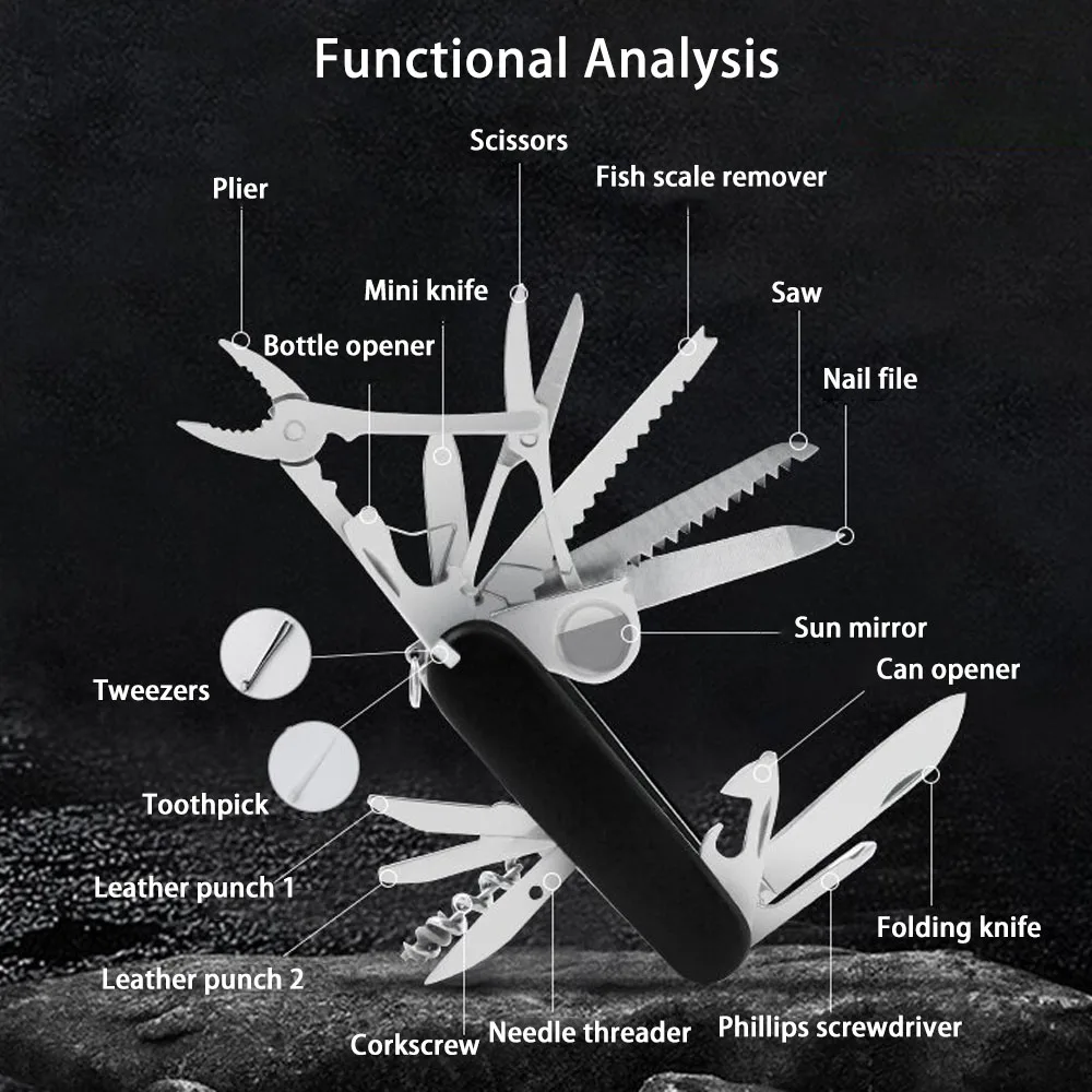 Multifunctional Folding Knife Pocket Knife Multifunctional Folding Army Knives military survival knife 30 Basic Functions