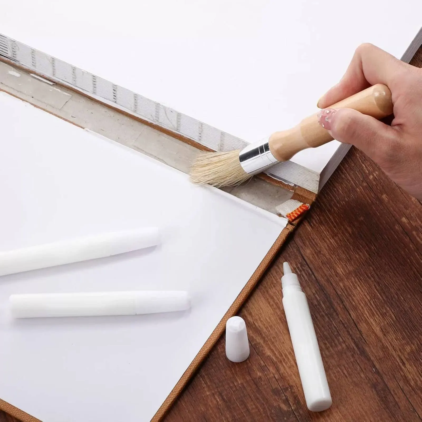 

6 Pieces Book Glue and Brush Set Non-Corrosive-Safe Book Repair Glue Set Bookbinding Kit Dries Clear Notebook Making Supplies