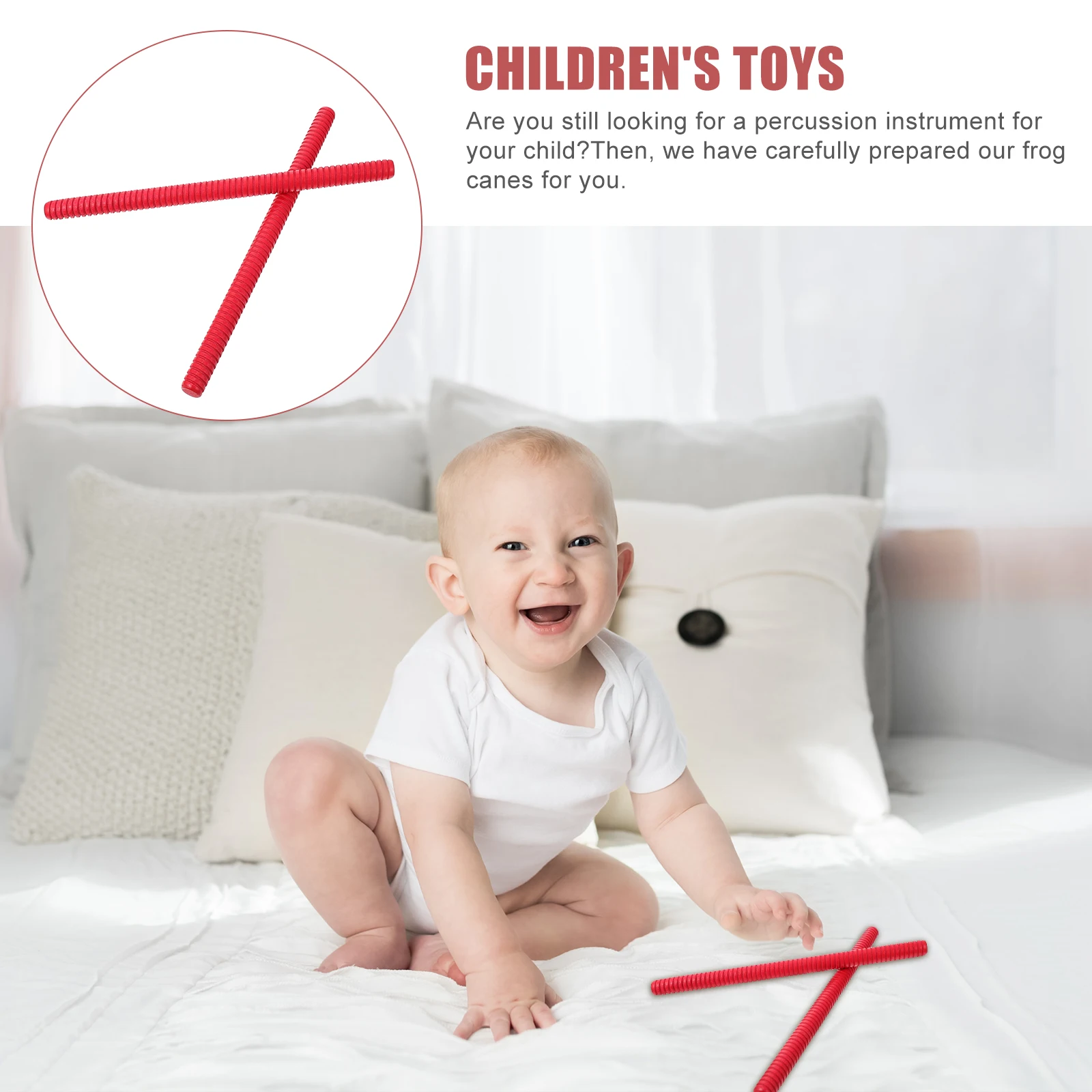 

2 Pcs Rhythm Sticks Bright Red Kids Musical Instruments Wood Percussion Toys Safe Children Educational Tools Hand Brain