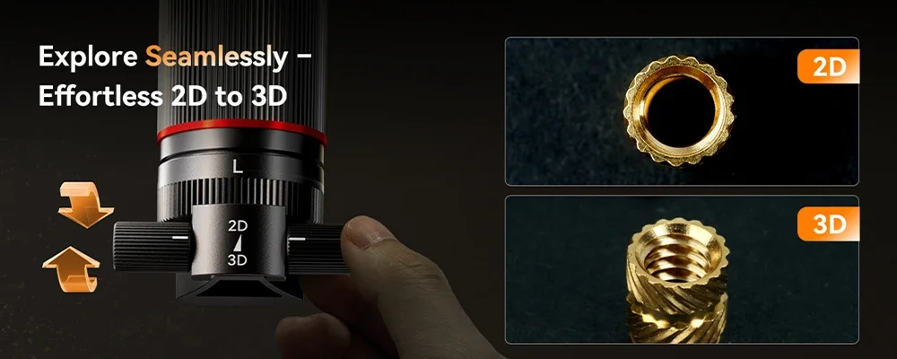 Elikliv EM3K-3D Max 10,1' 3D-Digitalmikroskop mit magnetischer Doppellinse, HDMI 3K, Löt-Mikroskop für Elektronik mit flexiblem Arm – Detail 4