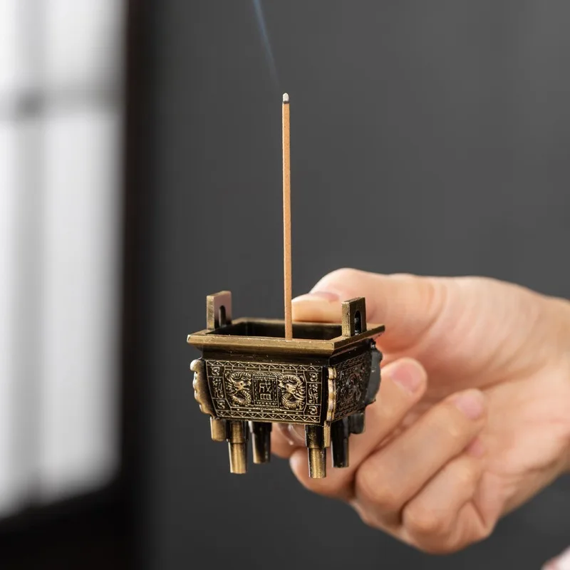 Mini Ding Incense Burner Indoor Aromatherapy Burner Tea Ceremony Ornament Small Thread Incense Sandalwood Vertical Incense Stand
