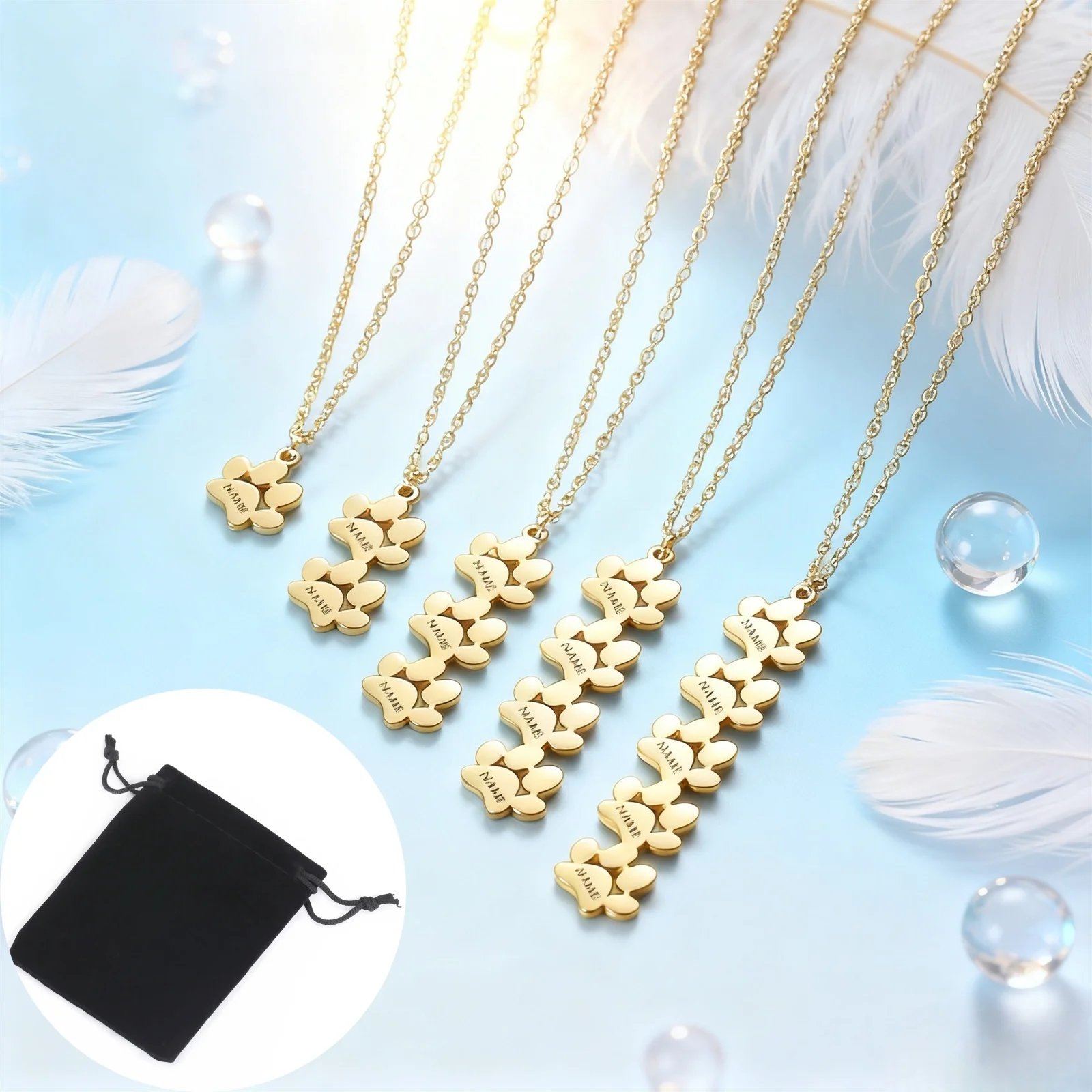 

Ожерелье в форме собачьей лапы в форме сердца по индивидуальному заказу, персонализированное ожерелье из нержавеющей стали с кошачьей лапой, ювелирное изделие, подарок любви