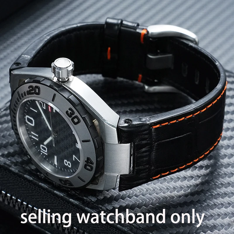 Fluororubber Watchband for Hamilton Devil's Fish Series H78716333 78716983 Genuine Leather Watch Strap 26mm Concave interface