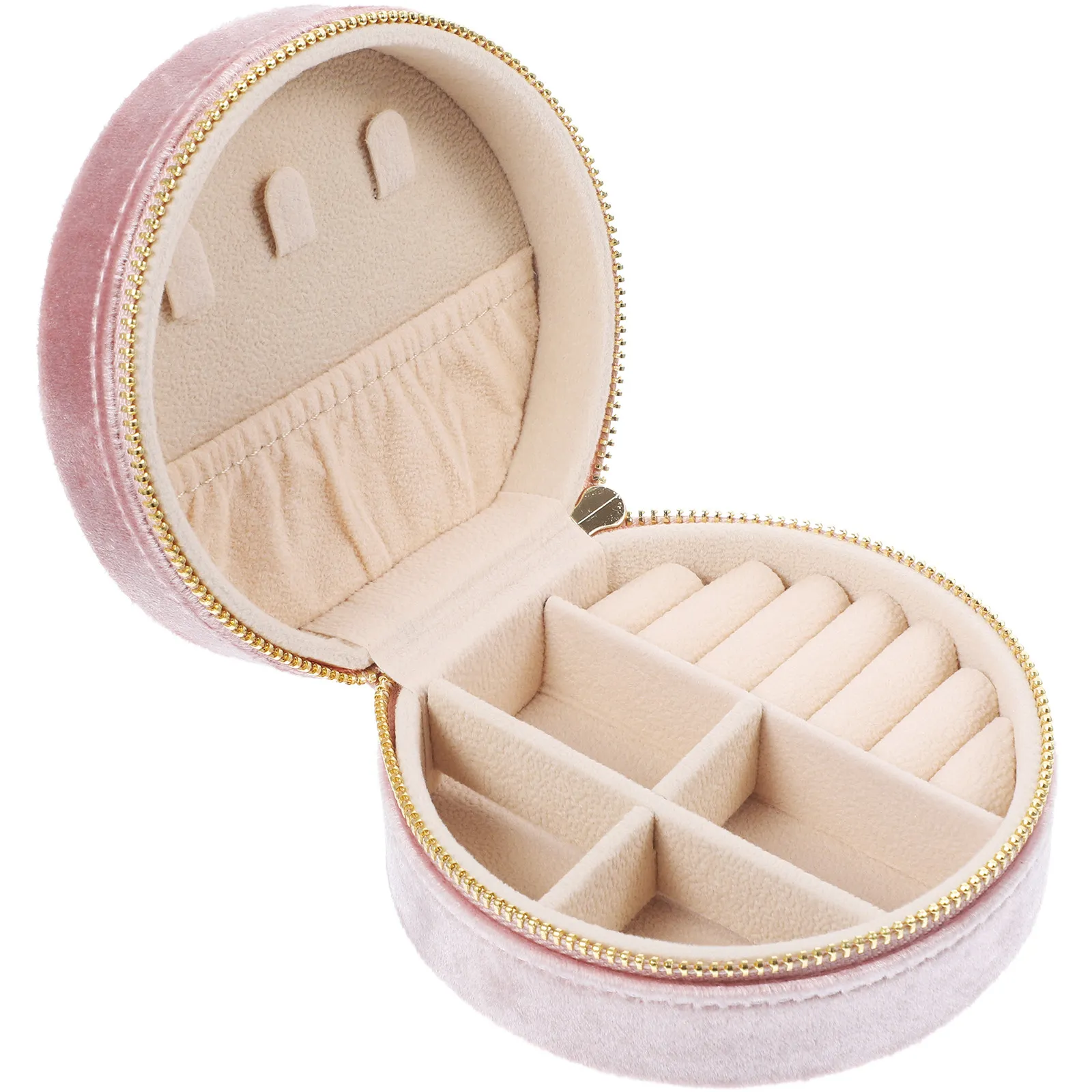 

Портативный круглый дорожный органайзер для колец, серег и украшений, мини-футляр для путешествий, подарочная шкатулка для ювелирных изделий