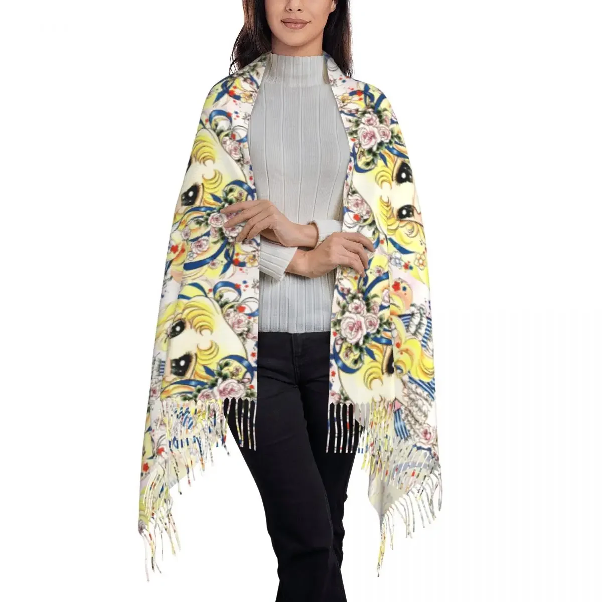 Custom Printed Candy Candy Scarf Men Women Winter Warm Scarves Japan Anime Manga Shawl Wrap