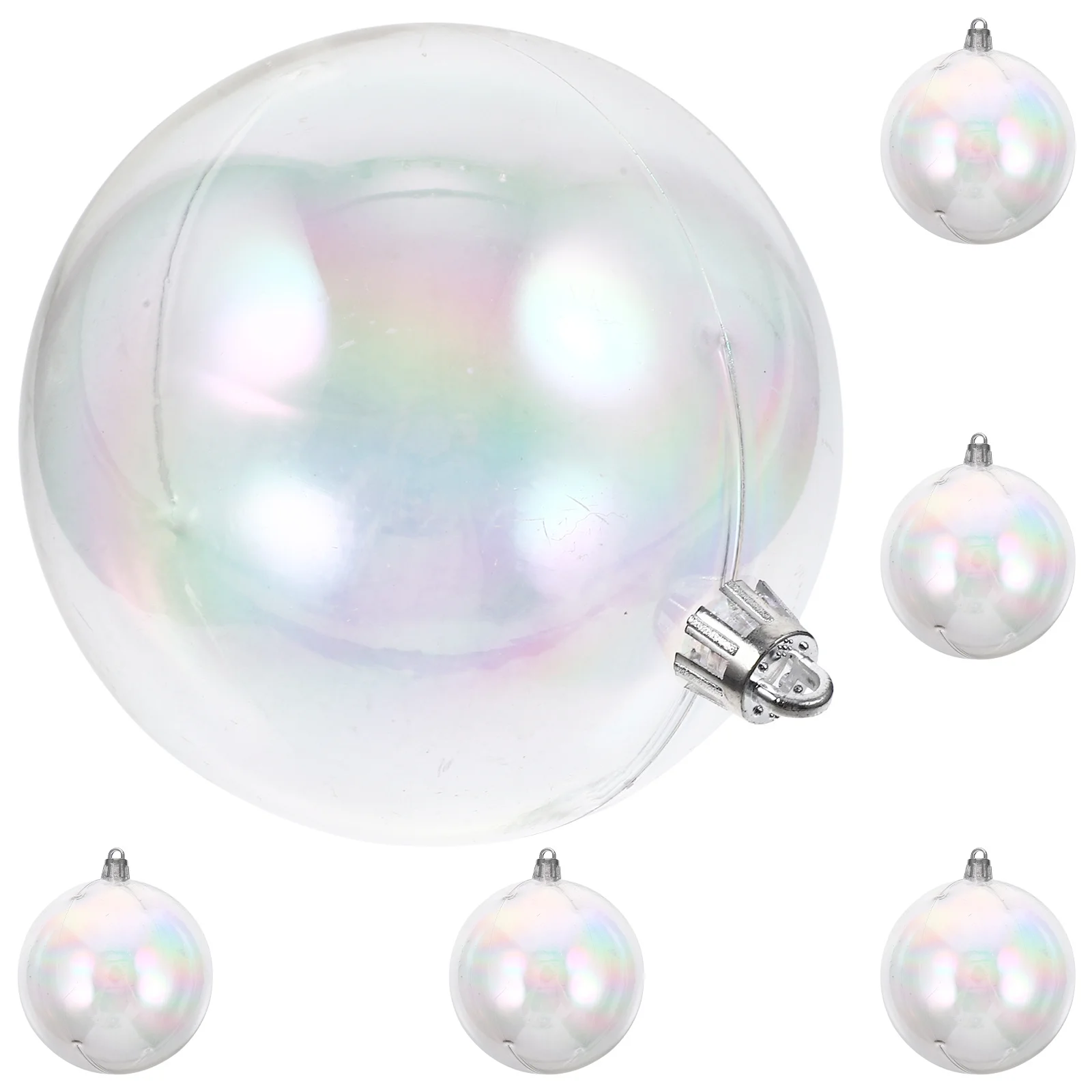 

6 Pcs Christmas Hanging Balls Decorations for Tree Transparent Decorative Pendants