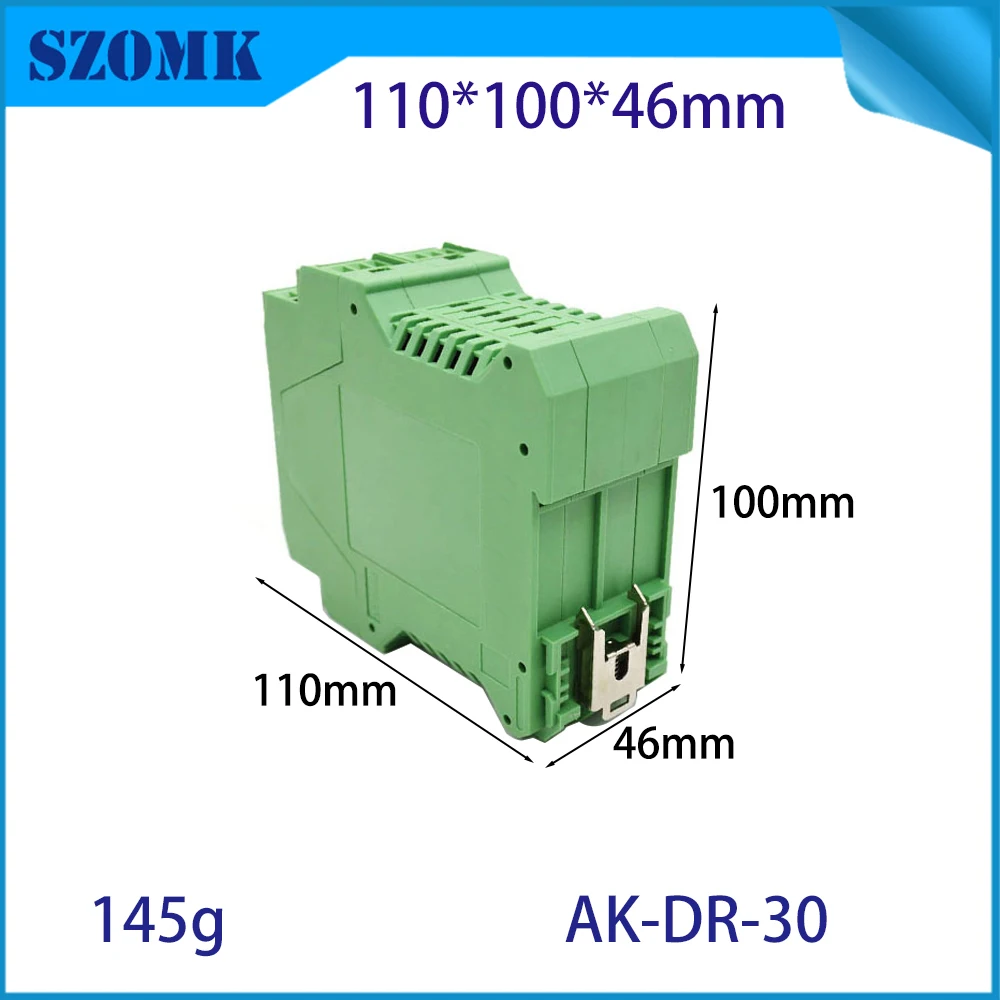 PA66 ABS instrument enclosure  green color case electronic din rail box 1Pcs good quality housing electronics 110*100*46mm