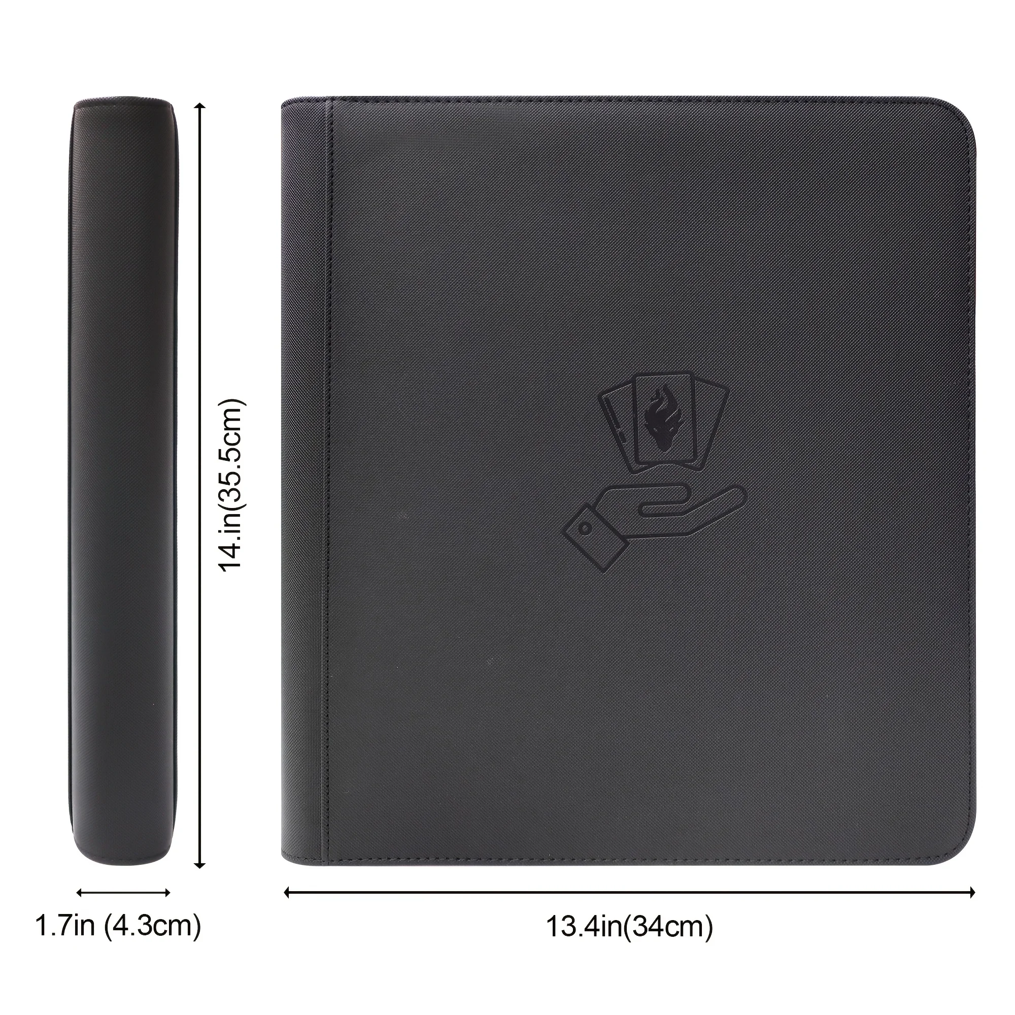 Raccoglitore per carte collezionabili con 12 tasche con cerniera per 480 carte Tasche con caricamento laterale sicuro Cartella per album di carte collezionabili |   Compatibile con MTG