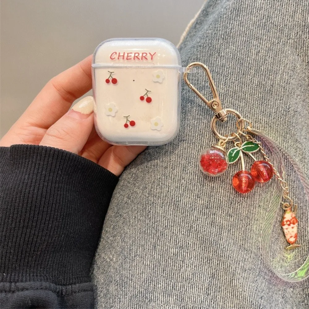 شفافة الكرز ابتسامة غطاء من السيليكون ل AirPods 4 2024 سماعة غطاء ل Airpod Pro 1 2 3 4th Gen واقية مع هوك #4