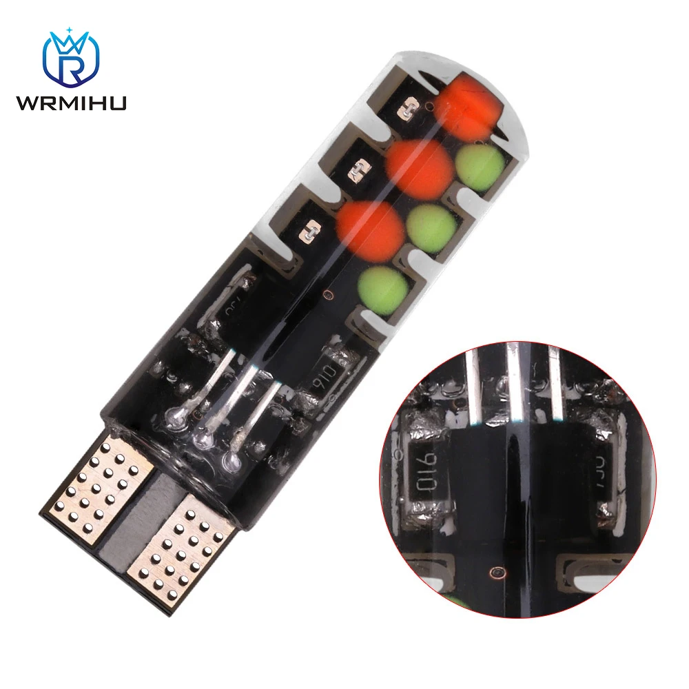 1Lot DC12V COB 12SMD RF 1.5W RGBStrobe Light T10 Module  For Car Modified Running Light Width Light