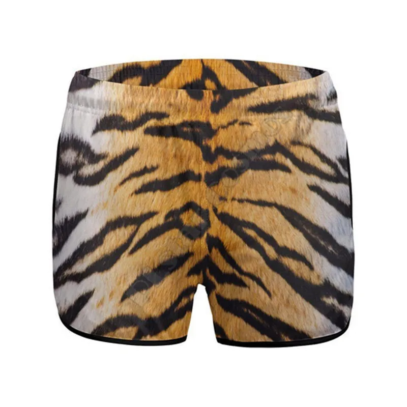 Tiger 3D All Over Printed Women Shorts Summer Beach Shorts Elastic Waist Shorts