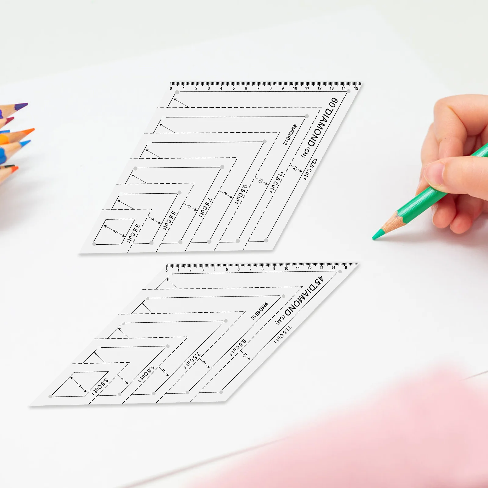 

2pcs Patchwork 30Cm Plastic Drawing Ruler For Cloth Craft Transparent Diy Fabric Sewing Quilting Tool Multi-Purpose Household