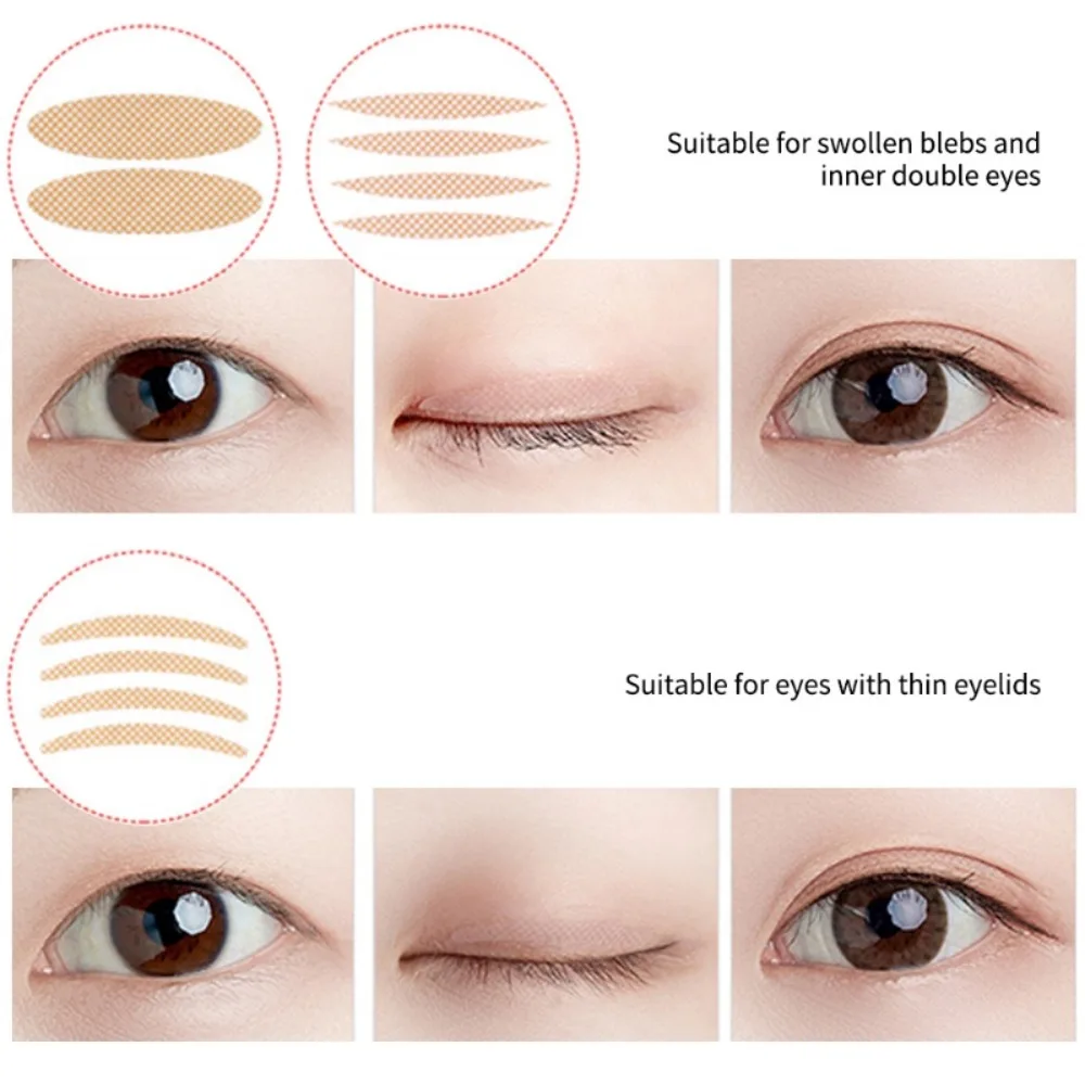 เทปกาวในตัว Lape Double Fold Eyelid Tape โปร่งใสตาข่ายกันน้ำรูปมะกอกสติกเกอร์เปลือกตาเครื่องมือแต่งหน้าตา