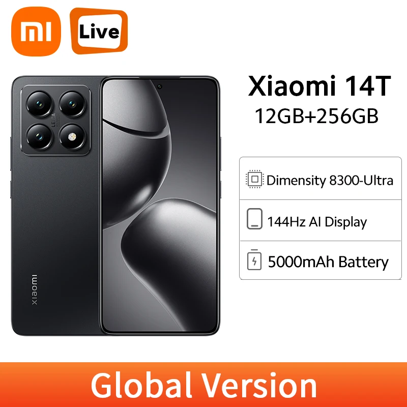 Xiaomi 14T Global Version MediaTek Dimensity 8300-Ultra 50MP Leica Main Camera 5000mAh 67W HyperCharge 5G NFC 144Hz Smartphone