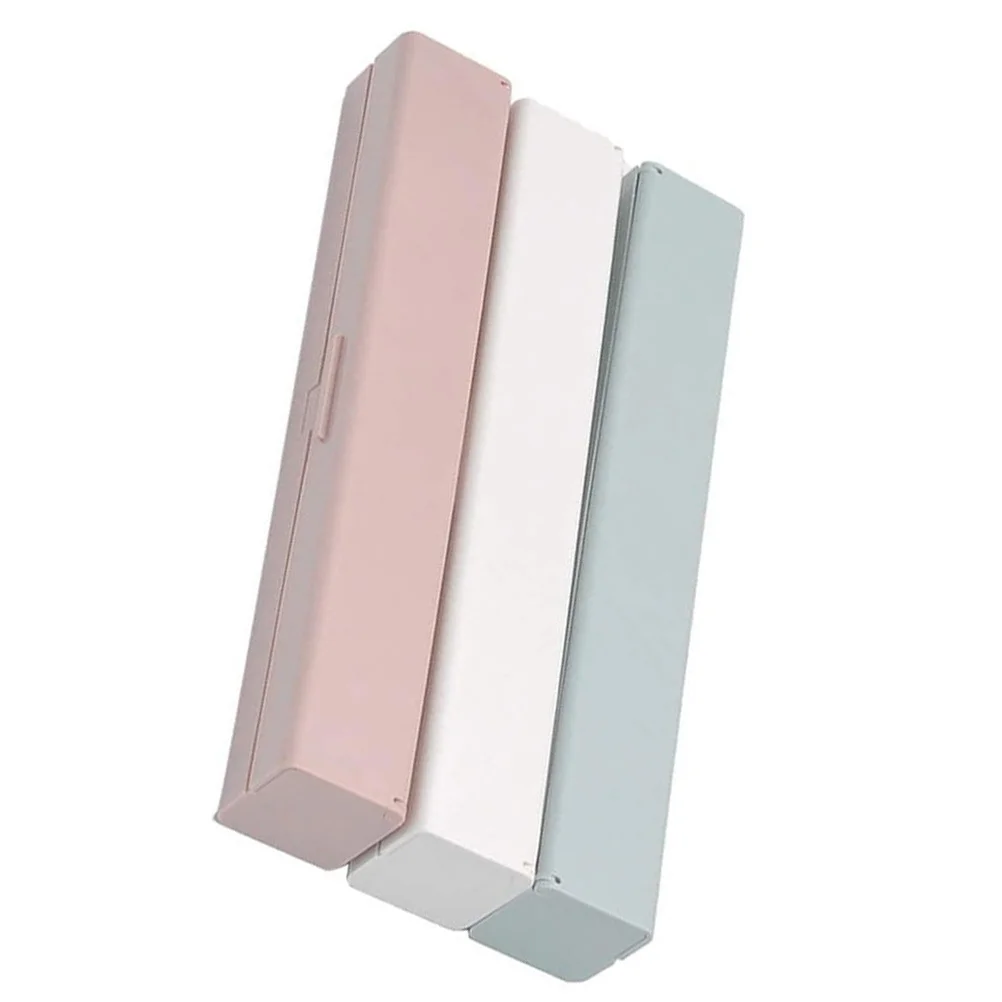 

3Pcs Cling Wrap Dispenser Cutter Box High-Quality Material Long-Term Durability Easy Operation Assorted Color Wrap Case