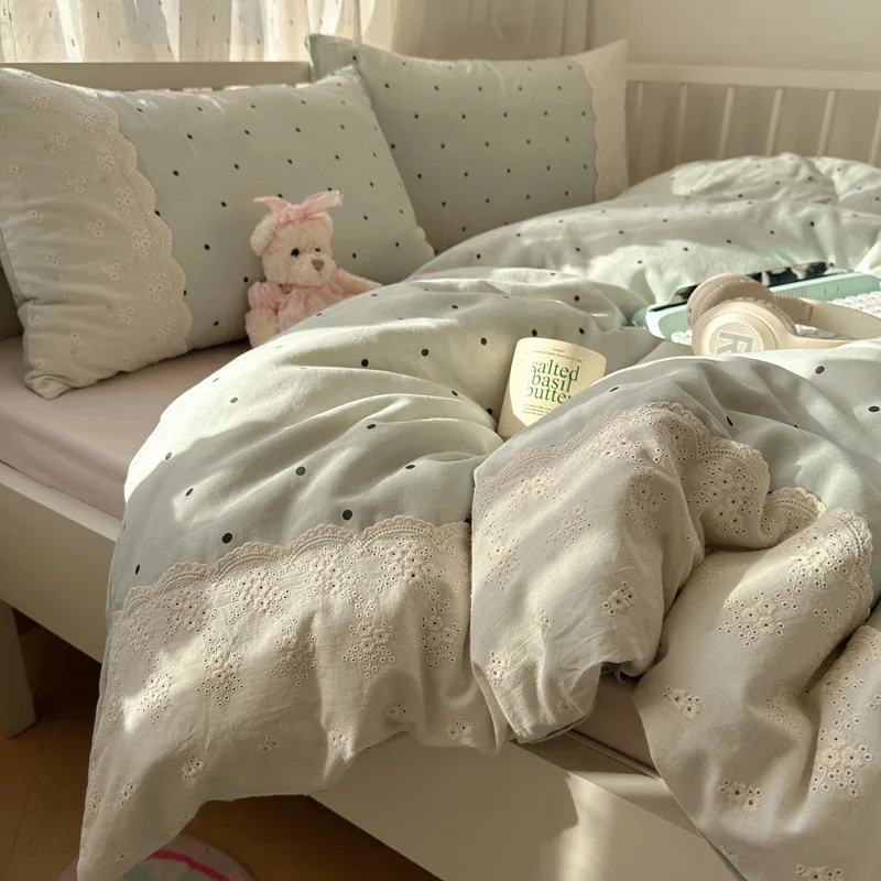 

2026 New Splice Duvet Cover Set with Sheet Pillowcases Girls Twin Full Queen King Size Home Bedding Set Quilt Cover Bed Linen