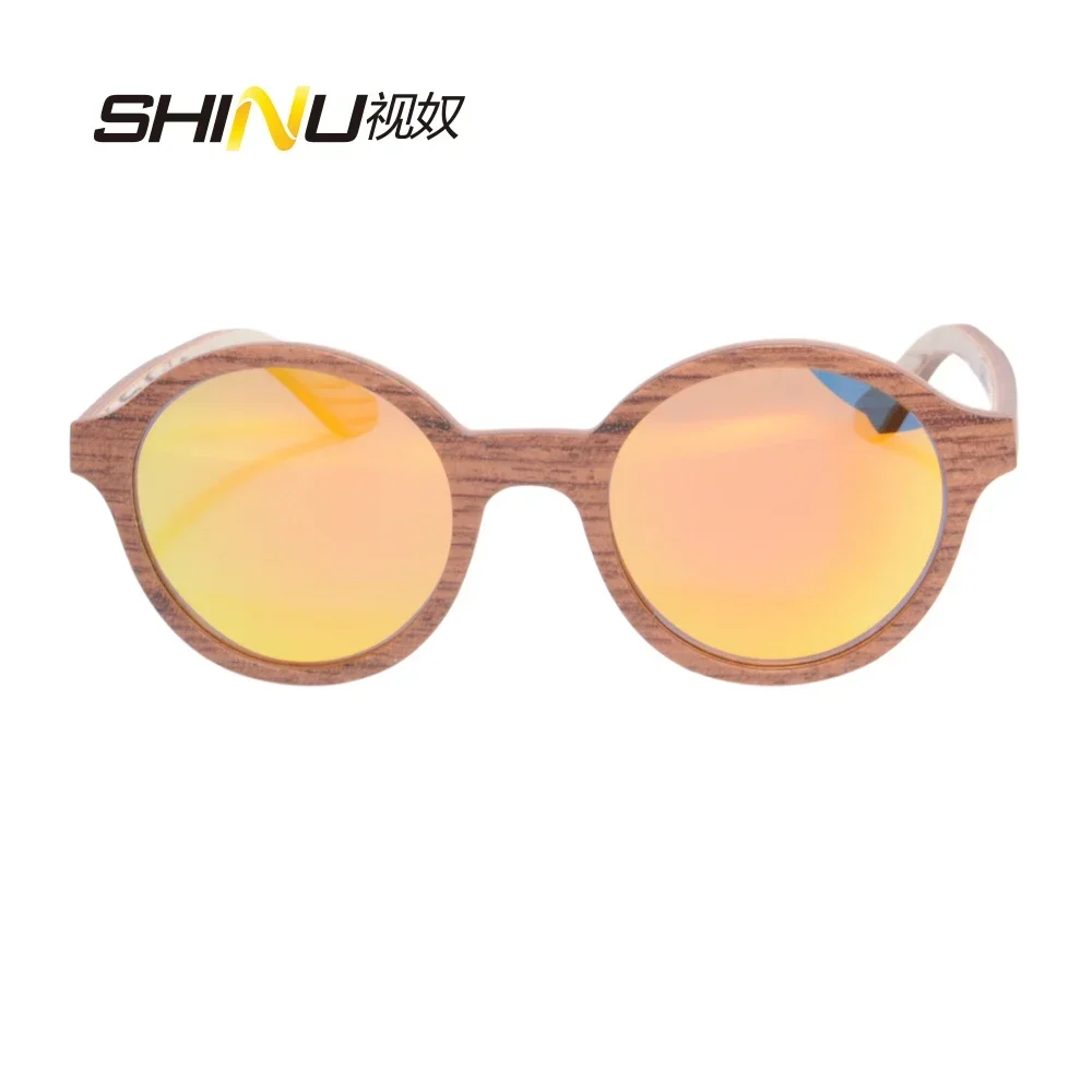 SHINU Brand Round sunglasses for women handmade natural wooden sunglasses polarized lenses trend 2024 cycling fashion sunglasses