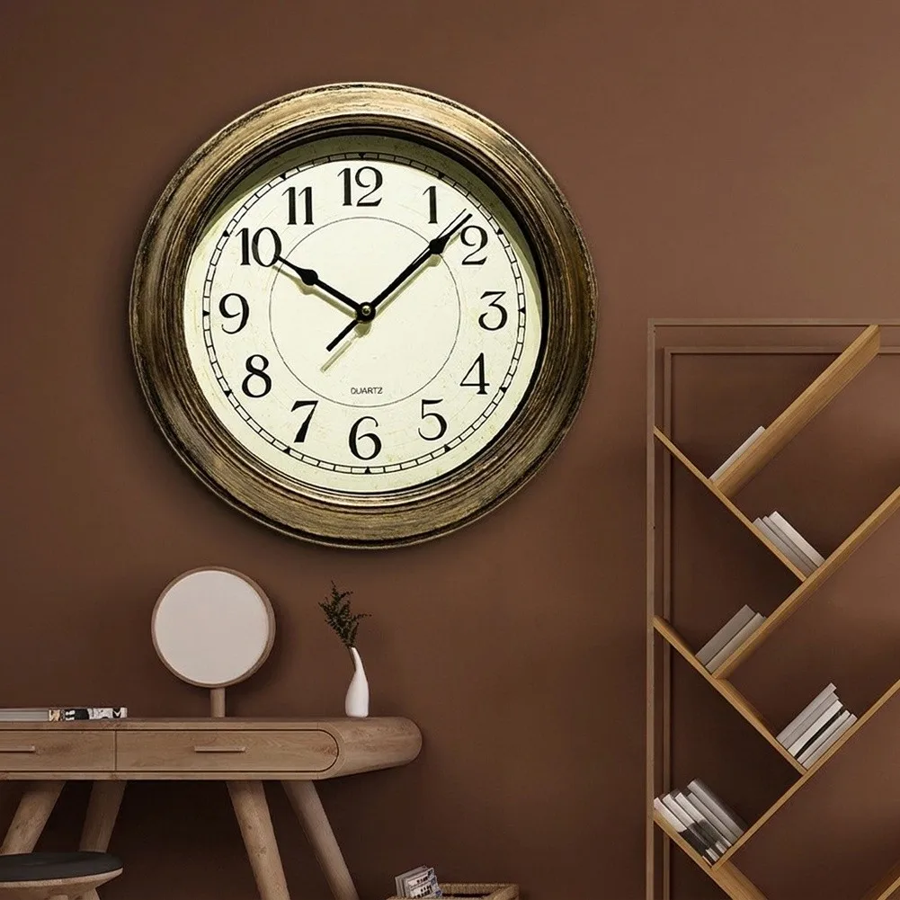 Vintage Style Clock For Home Decor Silent Quartz Clock Wall Clock Silent Quartz Movement Accurate Timekeeping Function