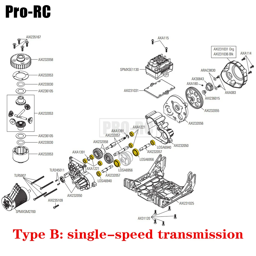 1Set Complete Ball Bearing Kit Fit Axial 1/10 RBX10 Ryft 4WD Brushless Rock Bouncer RTR Single / 2-Speed Trans Rc Car Part