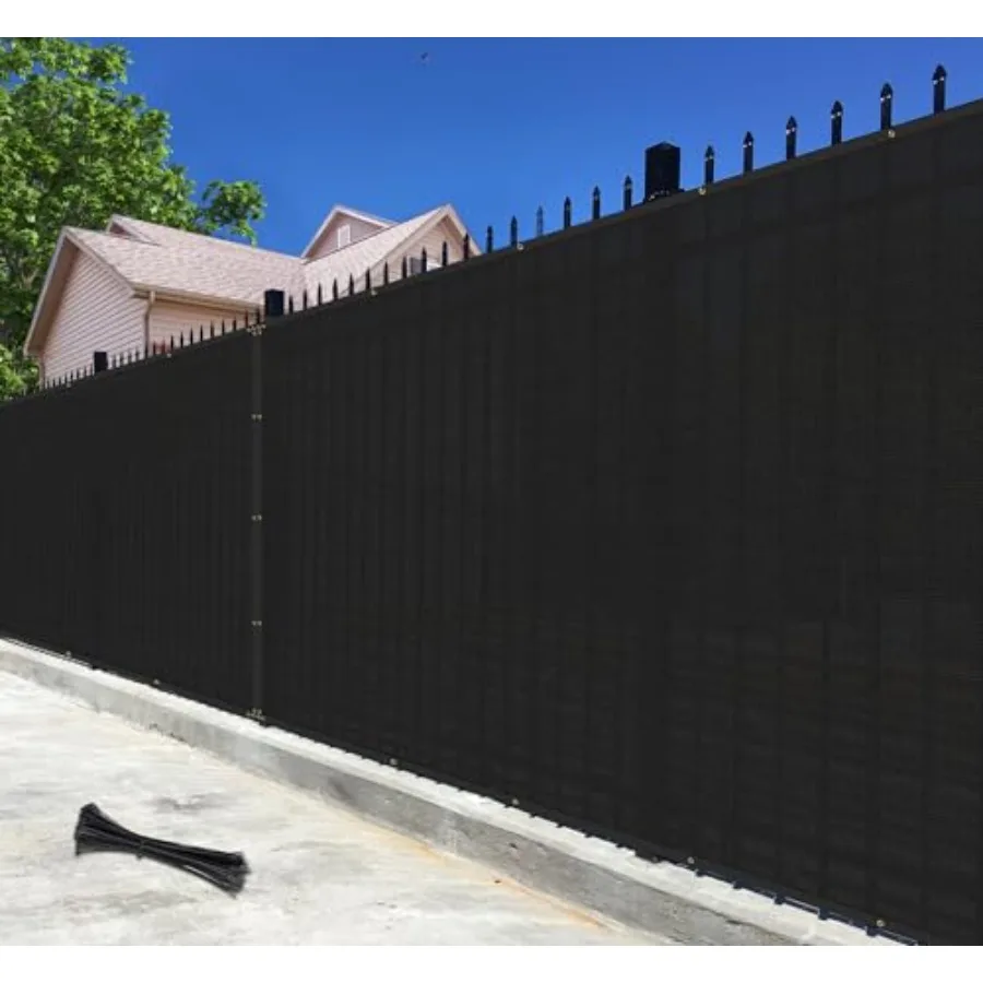 

Сетка-экран для ограждения 6' x 40' с 90% уровнем приватности, ветрозащитная сетка-затеняющая сетка с медными люверсами для патио и заднего двора