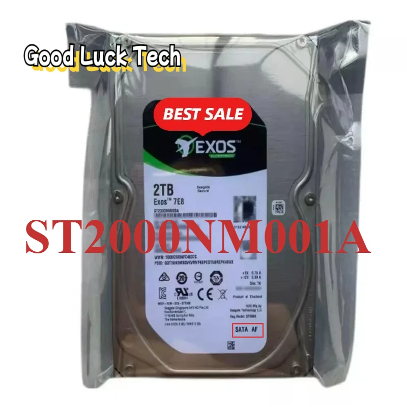 NEW 2T For S-eagate Exos ST2000NM001A 2TB 7200RPM SATA 6.0 GB/s 256MB 3.5 Enterprise HDD-