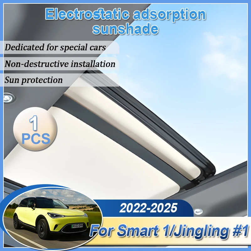

Car Sunroof Sunshade For Smart 1 Car Accessories Jingling #1 Insulation Electrostatic Adsorption Outdoor Protection Shades Parts