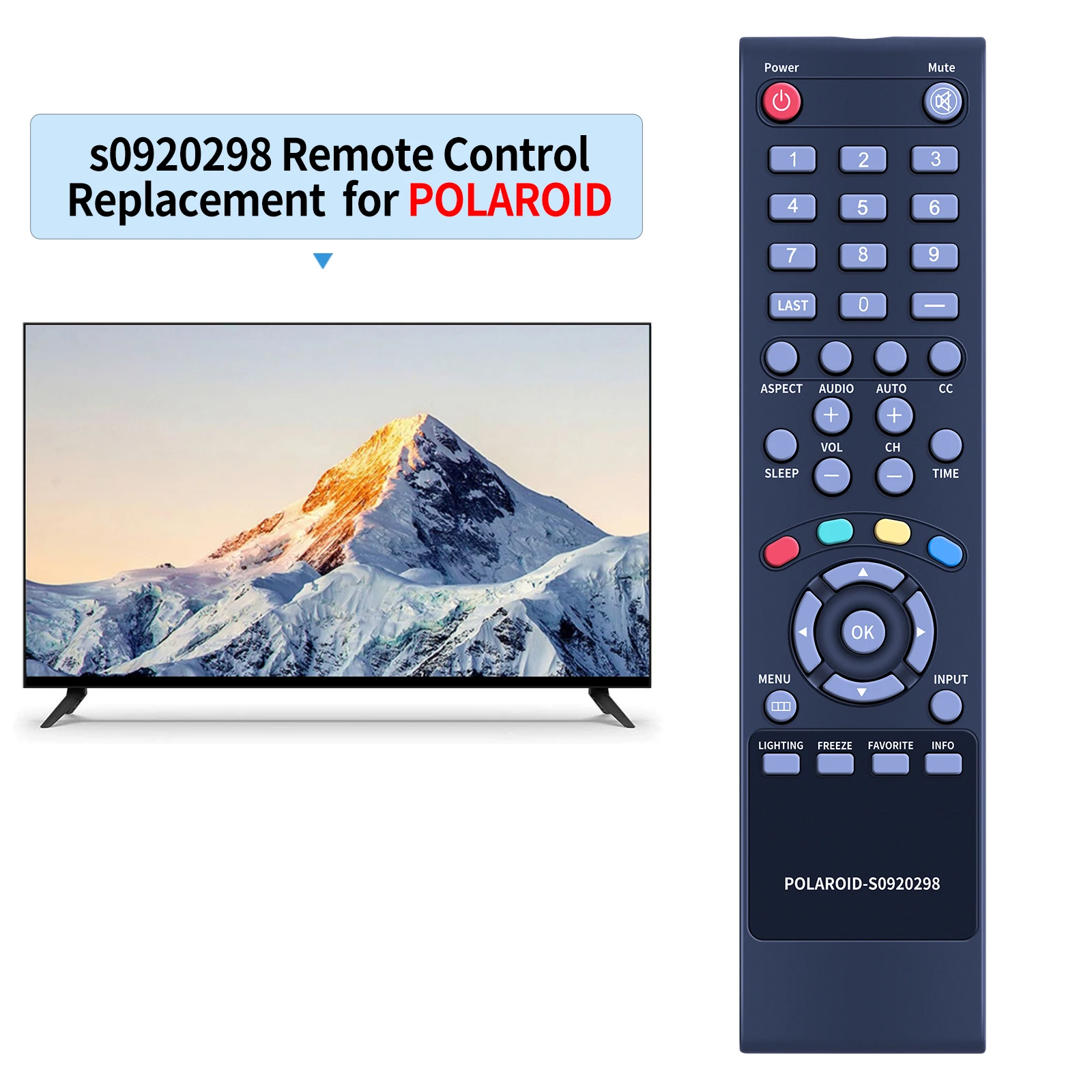 New TV Remote Control Fits for Polaroid S0920298 LCD TV 1521-TLUB 1521TLUB