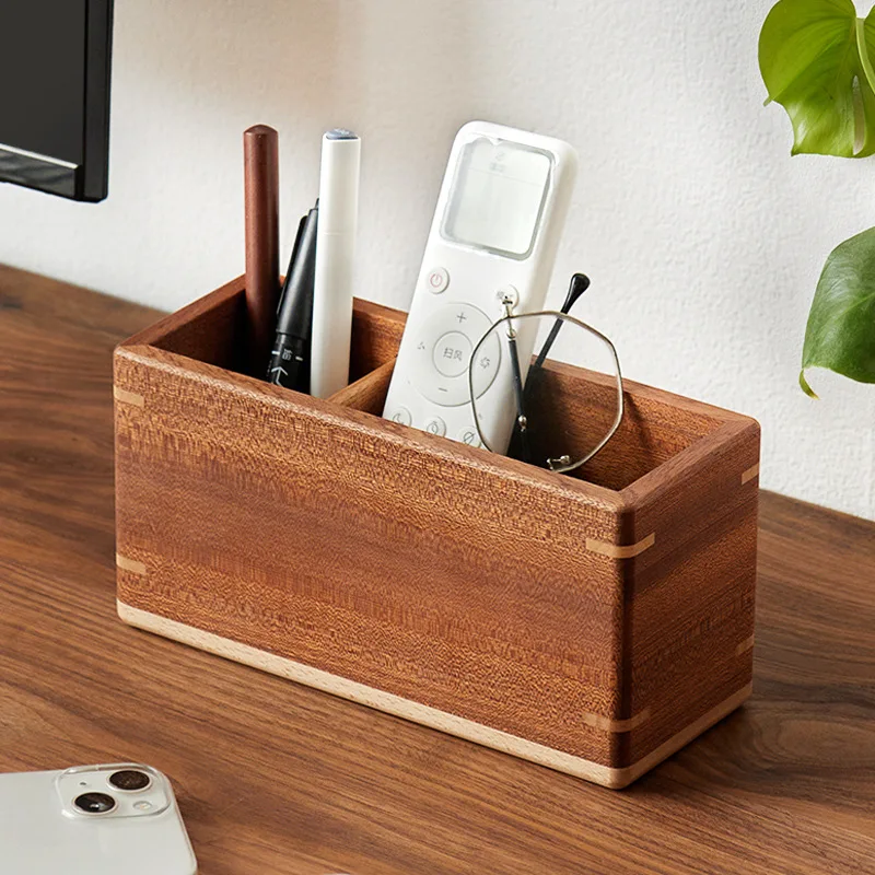 Wooden Desk Pen Holder Organizer Stationery Stand for Office School Pencil Storage Supplies Home Use view 2