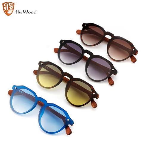 Imagen 2 del producto Hu Wood nuevas gafas de sol Vintage de lujo para mujer sin montura Uv400 gafas de sol clásicas para hombre gafas de sol para conducir para hombre GR8056