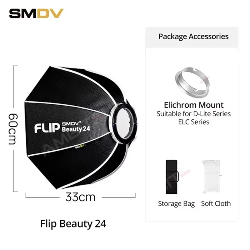 SMDV Flip Beauty 20 24 Snel los te maken parabolische sterke reflecterende beauty-diffuser voor Bowens Elinchrom Broncolor flitserbevestiging