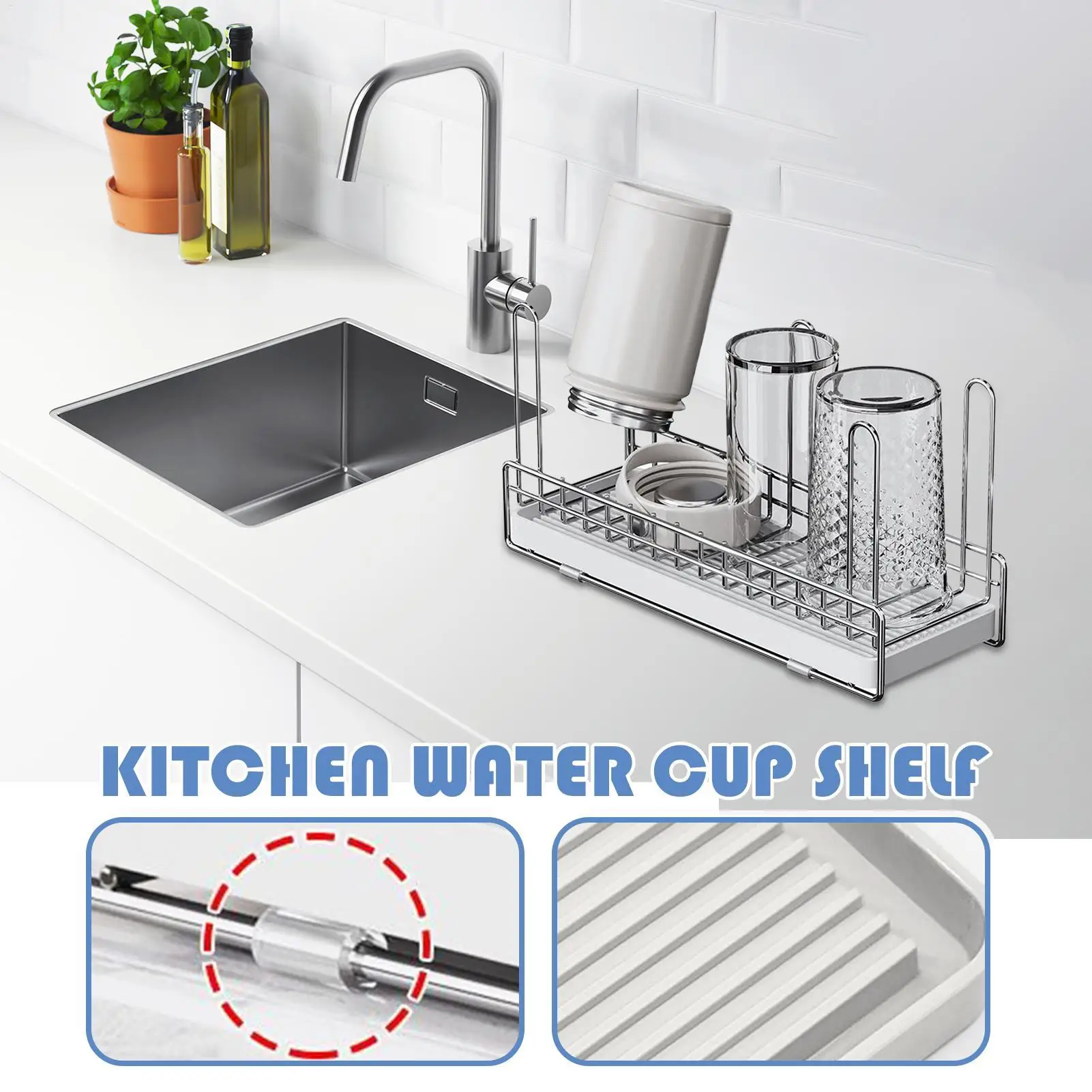 

Сушилка для бутылок с водой, стеклянная подставка для питья, органайзер для сушки из нержавеющей стали, компактные чашки, стаканы для хранения