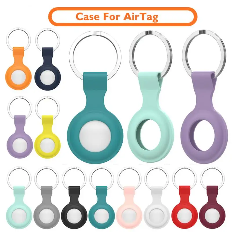 

Silicone Keychain For Apple Airtags Case Protective For Airtag Tracker Locator Device Anti-lost For airtag air tag Case