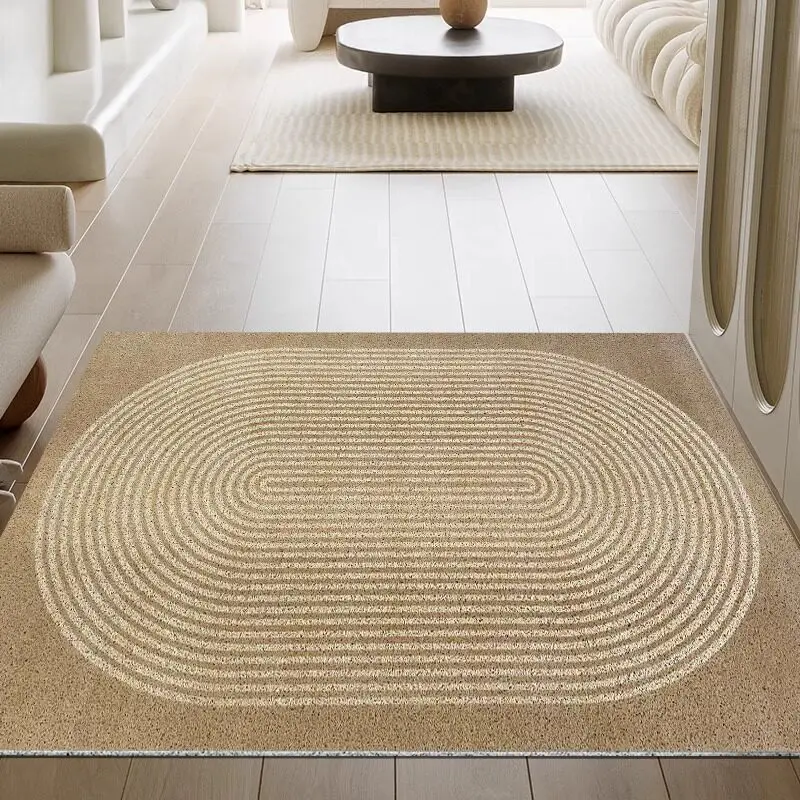 Minimalist Geometric Line Wire Loop Doormat Non-Slip Entrance Floor Mat Solid Color Waterproof Dirt Trapper Outdoor Indoor Rug