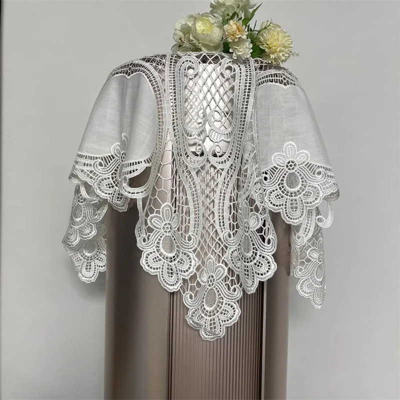 

Europe lace cotton flower Embroidery table cloth cover wedding tablecloth kitchen Christmas Table decoration and accessories