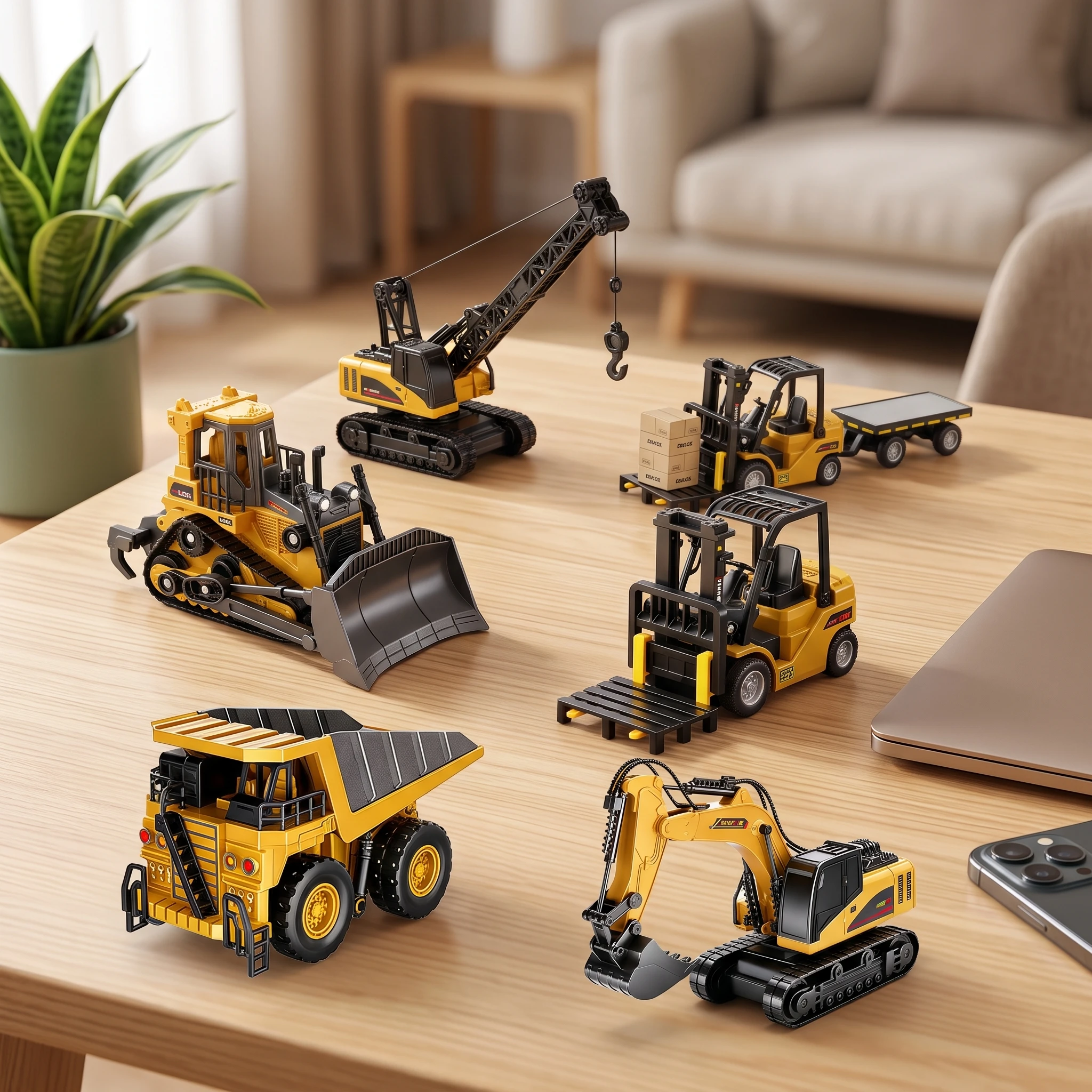 Kids Engineering Construction Vehicle Toy Set Crane Excavator Bulldozer Forklift Dump Truck Play Vehicles for Boys Gift