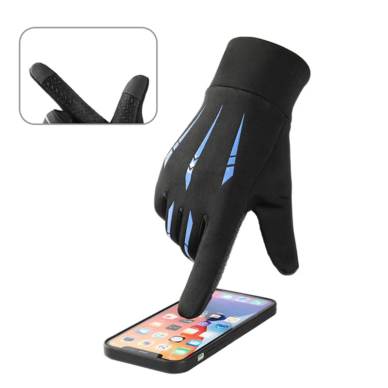 Guantes de ciclismo de invierno para hombre, guantes deportivos a prueba de viento con pantalla táctil, guantes térmicos cálidos para correr, esquí y ciclismo