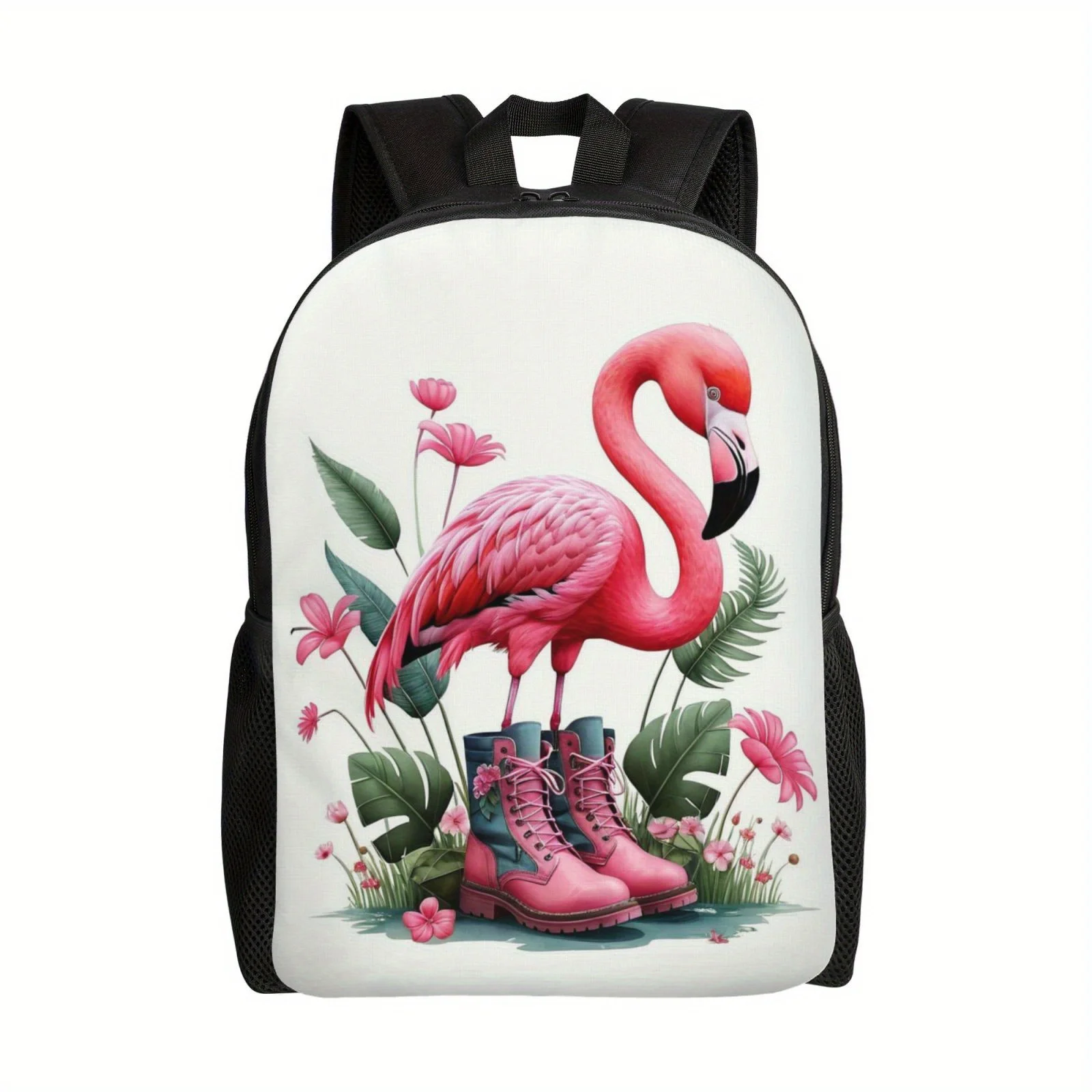 

Stylish Flamingo Print Zipper Backpack - Ideal for men and women for outdoor picnics, parties, travel, shopping adventures