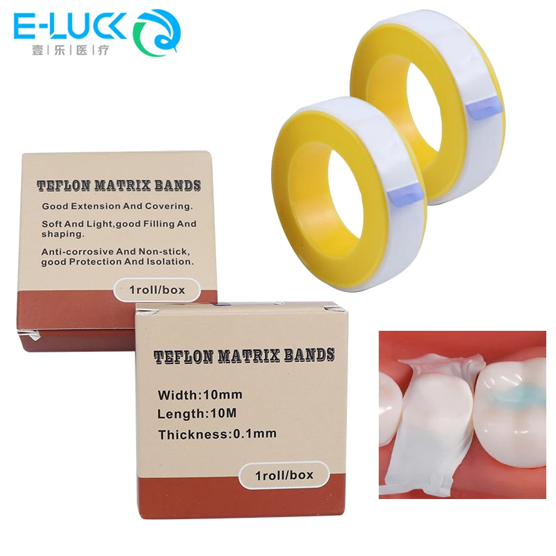 

1 Roll Dental Teflon Matrix Bands Tight Contacts Teeth Restoration Non-Stick Consumables for Dental Restorations