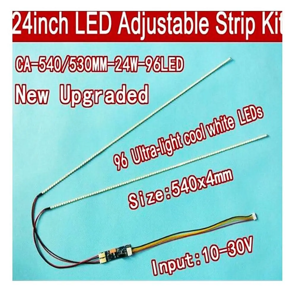 

5TV Universal LED Backlight Lamps Update kit For LCD Monitor 2 LED Strips Support to 24'' 540mm Free Shipping