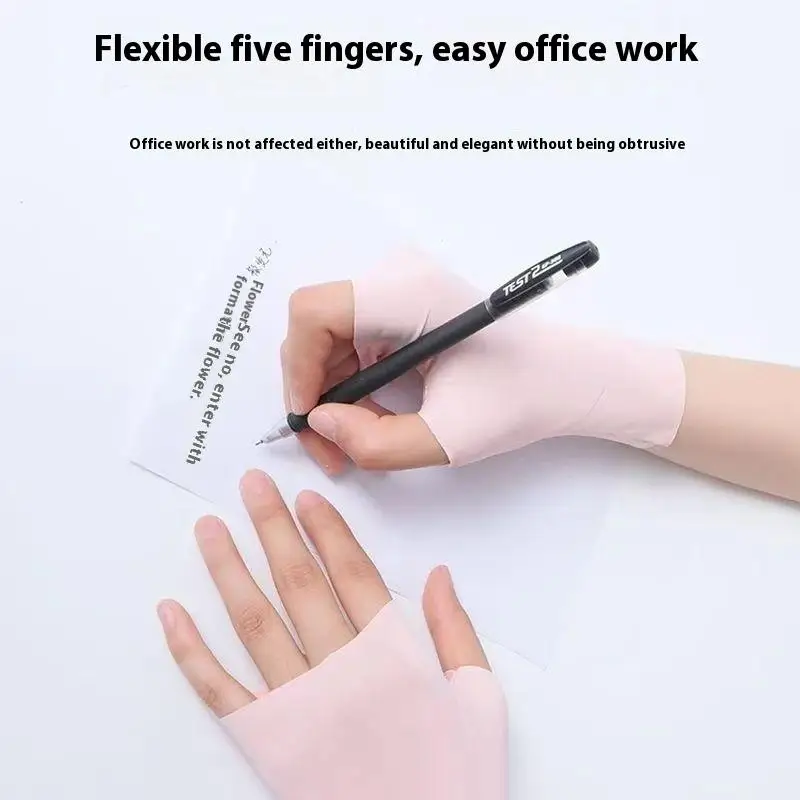 قفازات حماية من الأشعة فوق البنفسجية لمسمار الفن هلام مسمار مصباح قفازات واقية من الشمس أصابع اليد العناية بالشمس رقيقة كول الحرير الجليد حريري الشمس قفاز #3