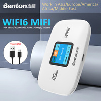 Benton Unlocked MiFi WiFi6 Portable WiFi USB 4G Router for 3G 4G 5G SIM Cards 2.4GHz 150Mbps 4G LTE Router Travel Wireless WiFi