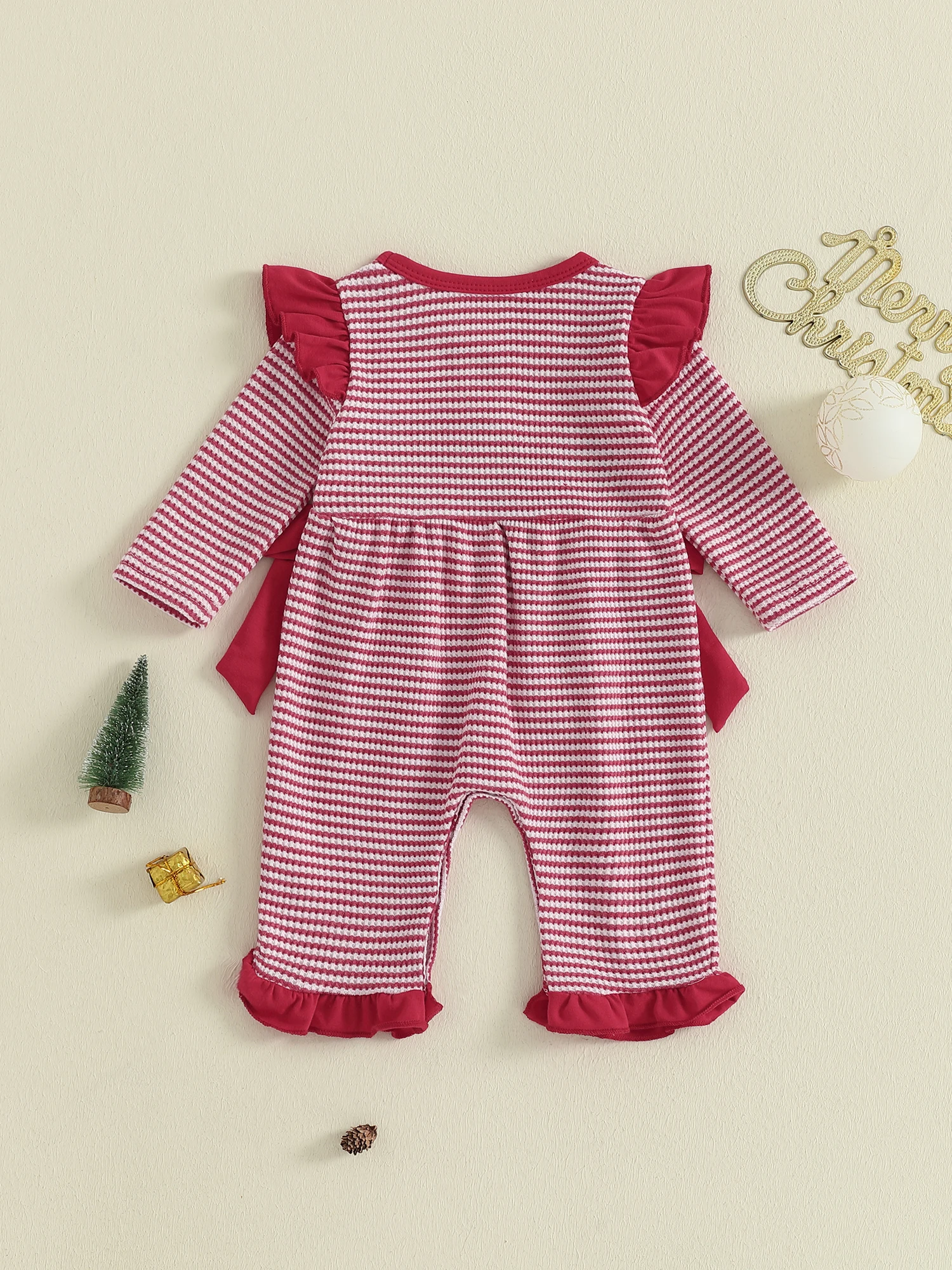 Macacão infantil de inverno com capuz e orelhas de urso, manga comprida, listrado, roupa infantil para neve para o Natal