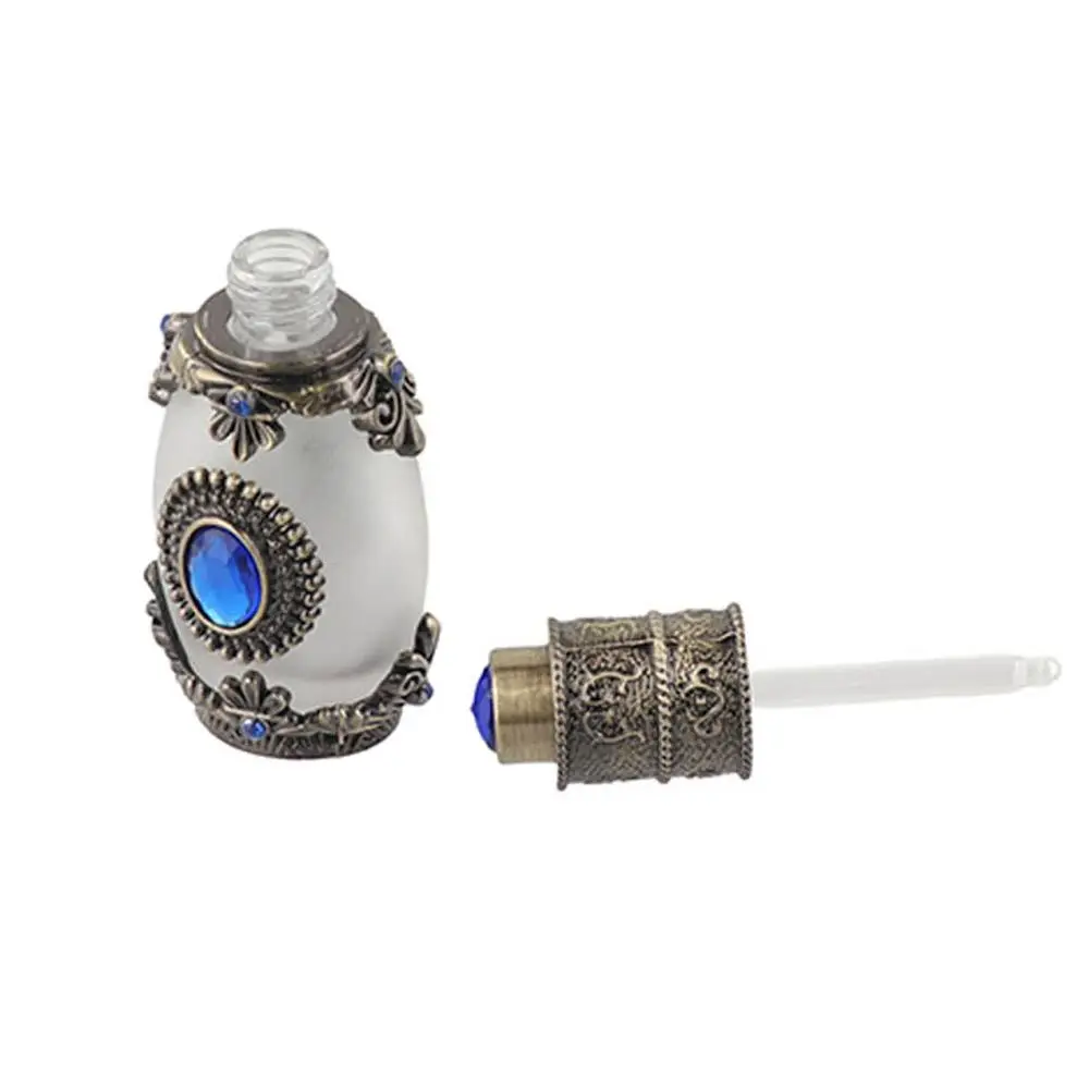 Bouteille d'encre de tatouage de tête, flacon compte-gouttes d'huile essentielle en métal antique, rechargeable, vide, conteneur de cosmétiques