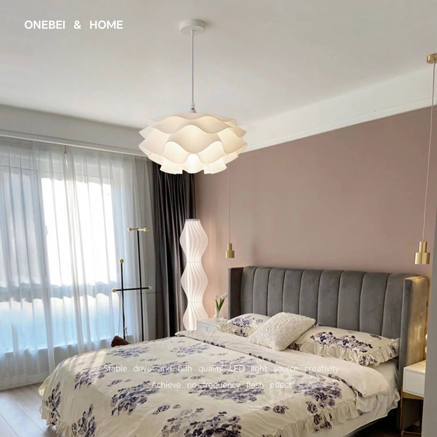 Modern Nordic LED Chandelier Acrylic Flower Ceiling Light For Living Bedroom Dining Warm White Energy