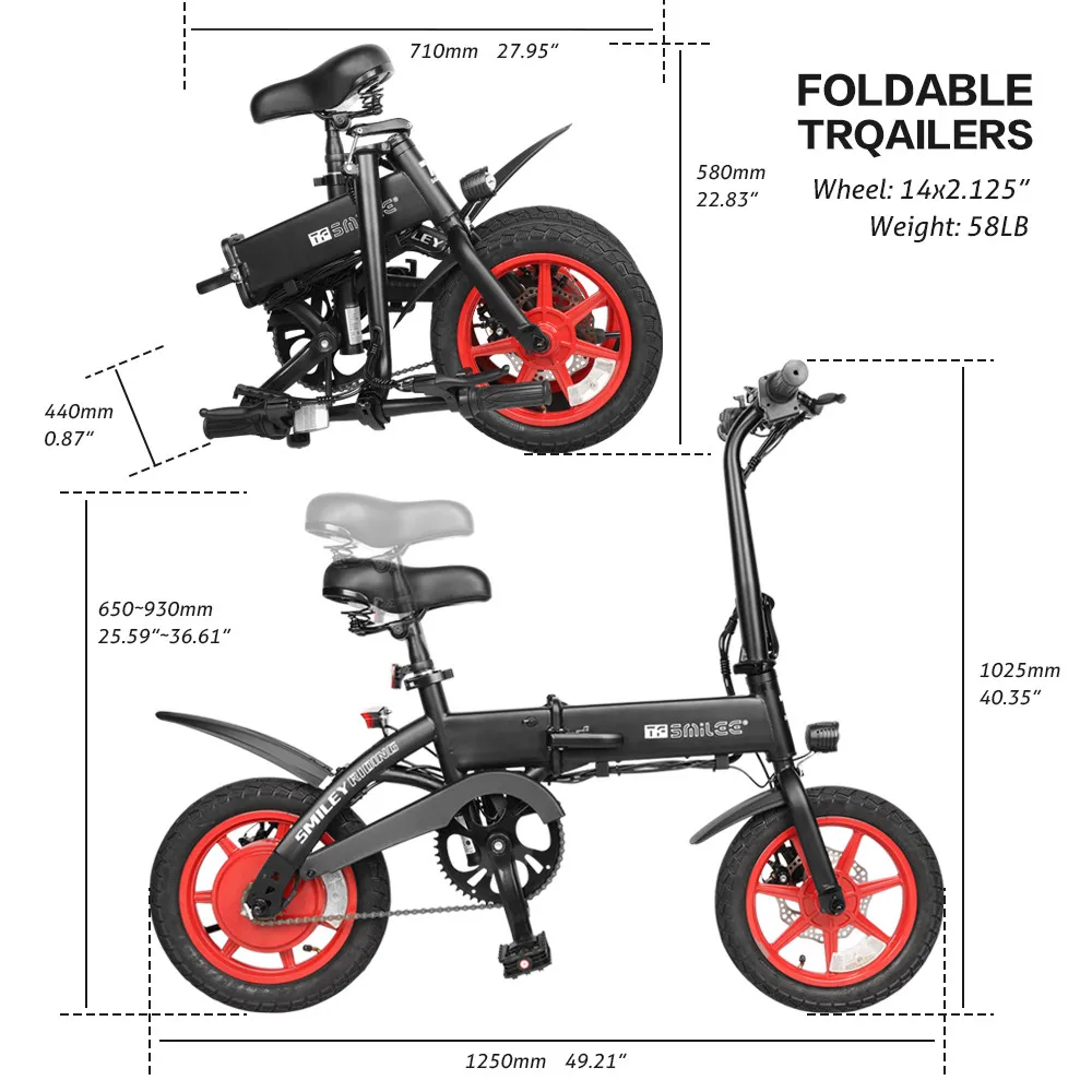 S7 Electric Bike US Stock 350W 14Inch 36V 6Ah Battery Up to 25km/h Safety Power Cut Off Switch Electric Bicycle for Adults