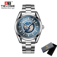 TEVISE 795 New Men's Luxury Automatic Mechanical Watch Stainless Steel Earth Luminous Pointer Waterproof Sports Leather Watch