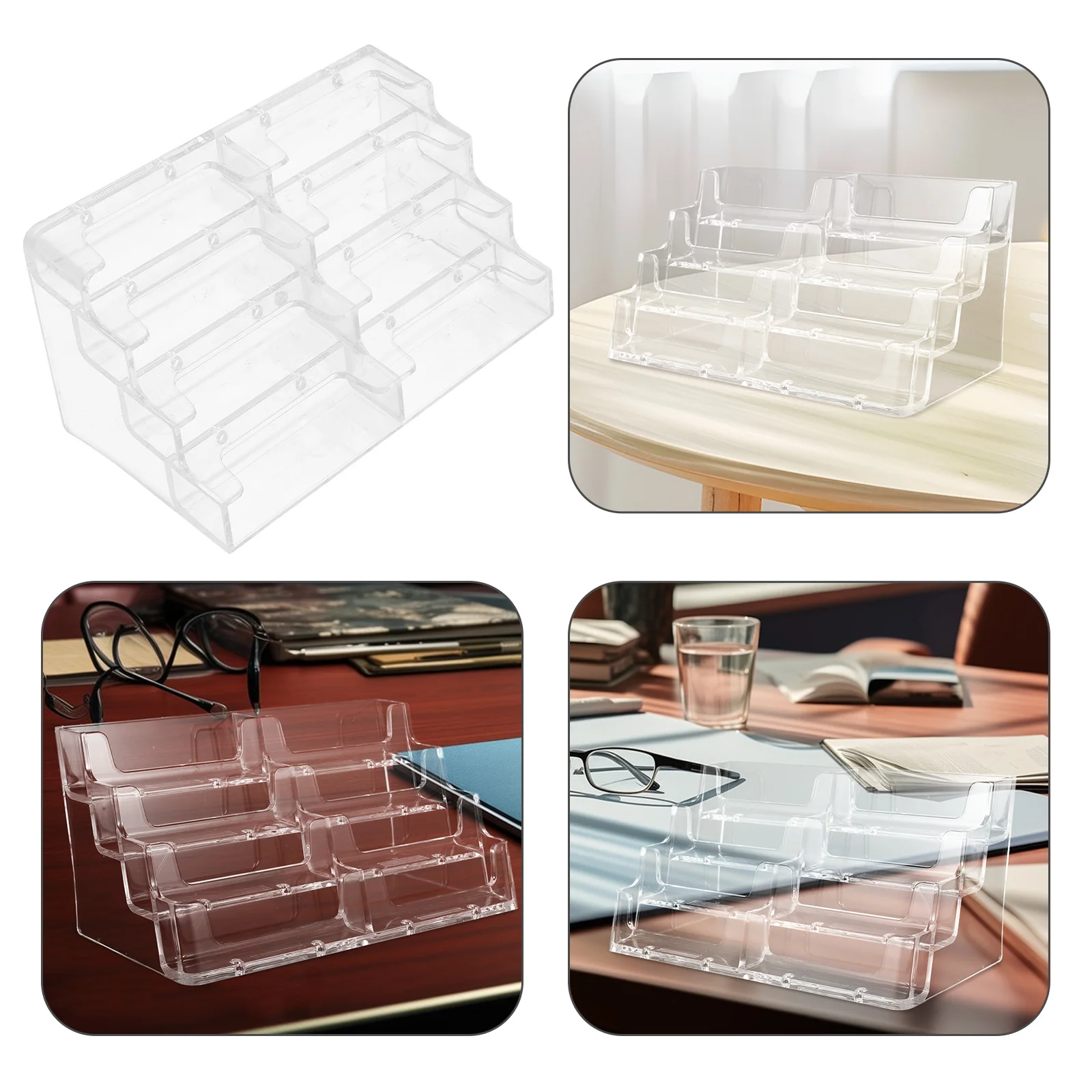 

Acrylic Business Card Holder Multi Layer Clear Organizer Stand Desk Display Rack Office Storage for Cards Business Card Stand