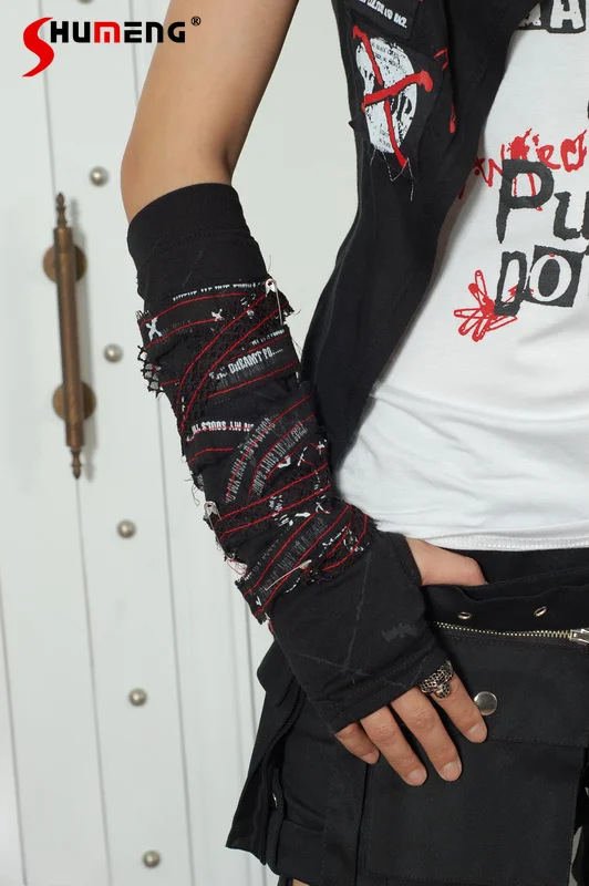 2024 Jesień Nowa Moda Punk Arm Warmers Kobiety Mężczyźni Streetwear Trend Harajuku Hip-hop Rock Oversleeve Kobiety Y2k Akcesoria