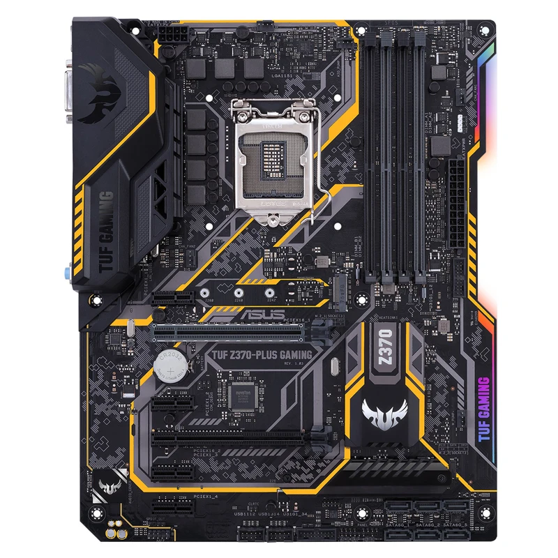 Imagem -02 - Placa-mãe Asus-tuf Z370-plus Gaming Chipconjunto Placa-mãe Intel Z370 Lga1151 Ddr4 Hdmi Dvi