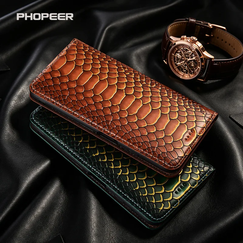 Luxury Genuine Leather Case for VIVO iQOO Neo 10 9 8 7 6 CN SE Pro Plus Global Racing Python-patterned PU leather phone case